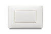 Interruptor sencillo blanco Veto Oslo OSL66264 con placa rectangular y tecla amplia, vista frontal