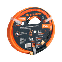 Rollo de 15 m De Manguera 1/4' De PVC Para Compresor, Truper 19015