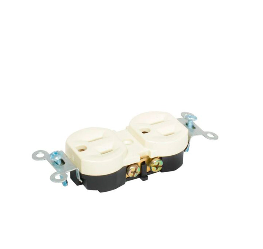 Contacto Dúplex Tapa Marfil Base Negra 15A 127V Surtek 136400