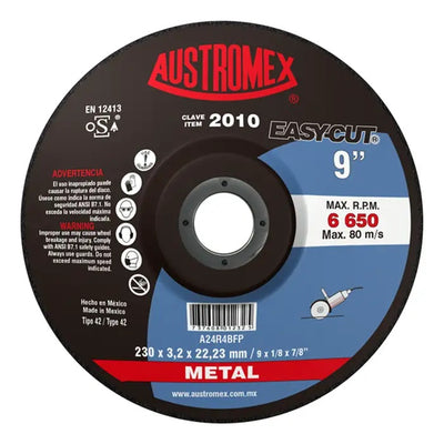 Disco Abrasivo para Corte de Metal de 9 x 1/8 x 7/8 Austromex 2010