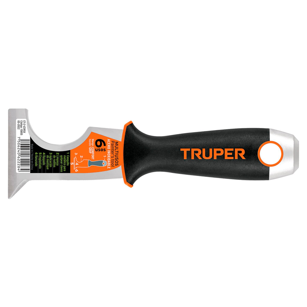 Espátula 2-1/2" De 6 Usos, Acero Inox, Comfort Grip, Expert 15855