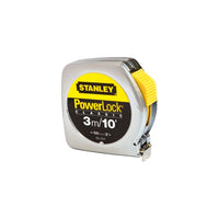 Cinta Métrica PowerLock 3m 10' largo y 1/2" Flexómetro Stanley 33-215