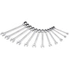 Juego de 12 llaves combinadas pulido espejo de matraca spline reversible métricas Urrea JLMC12MR
