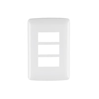 Placa 3 Módulos De ABS, Línea Italiana, Color Blanco, Volteck 48136