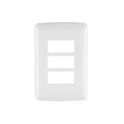 Placa 3 Módulos De ABS, Línea Italiana, Color Blanco, Volteck 48136