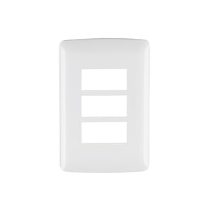 Placa 3 Módulos De ABS, Línea Italiana, Color Blanco, Volteck 48136