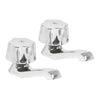 Juego 2 Llaves Individuales Para Lavabo, Manerales Metálicos, Foset 49234