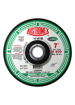 Disco Abrasivo de 7 x 1/8 x 7/8 para corte de piedra Austromex 418
