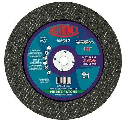 Disco Abrasivo para Corte de Piedra de 14 x 5/32 x 1 Austromex 517