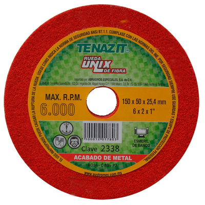 Rueda Unix de Oxido Roja de Aluminio Grano 80 de 6 x 2 x 1 Tenazit 2338