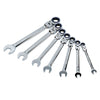 Juego de llaves combinadas de matraca flex métricas, 7 piezas Urrea 12MF7M