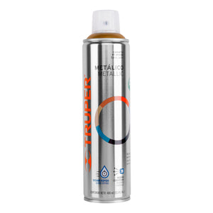 Pintura En Aerosol, Oro Metálico, Bote Esbelto, 400 ml, Truper 19066