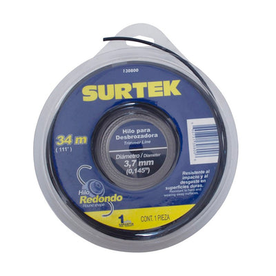 Nailon para desbrozadora en doble blíster 3.7mm x 34 mt Surtek 130800