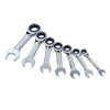 Juego de 7 llaves combinadas cortas de matraca flexibles métrico Urrea  12MS7M