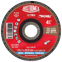 Disco Abrasivo para Corte de Acero Inoxidable de 4-1/2 x 0.040 x 7/8 Austromex 781