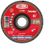 Disco Abrasivo para Corte de Acero Inoxidable de 4-1/2 x 0.040 x 7/8 Austromex 781