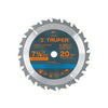 Disco Sierra 7- 1/4" Para Madera, 20 Dientes Centro 5/8", Truper 18299