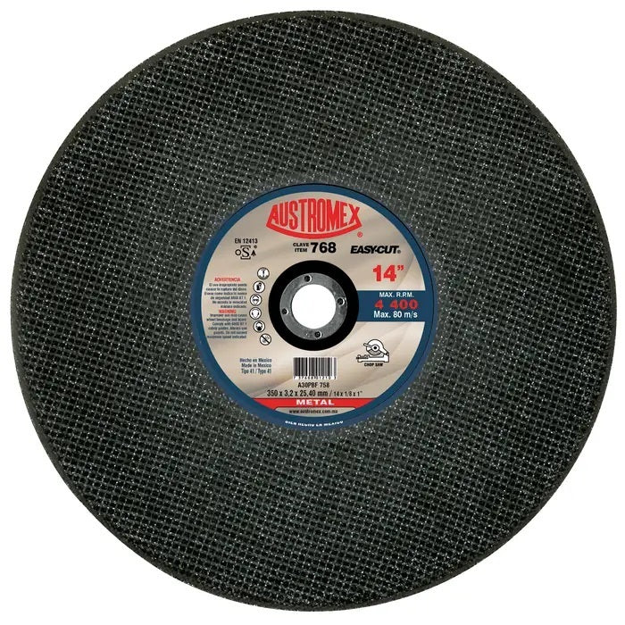 Disco Abrasivo para Corte de Metal Sólido de 14 x 1/8 x 1 Austromex 768