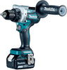 Taladro Atornillador Inalámbrico (18 V, 5,0 Ah, 2 Baterías y Cargador En MAKPAC, Color Petróleo), Makita DDF486RTJ