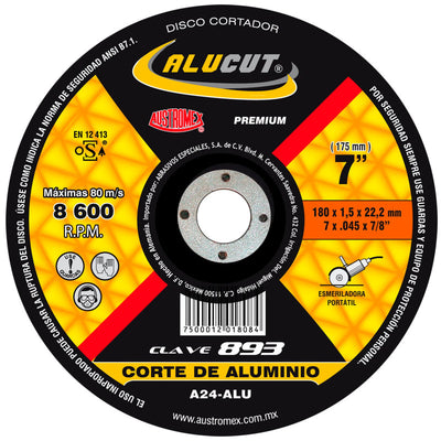 Disco Abrasivo para Corte no Ferroso de 7 x 0.045 x 7/8 Asutromex 893