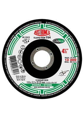 Disco Abrasivo de 4-1/2 x 1/8 x 7/8 para Corte de Piedra Austromex 754