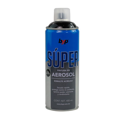 Aerosol Acrílico Negro Brillante Super 400ml BYP ANBS00