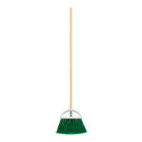 Escoba Grande Tipo Abanico, Cerdas De PVC, Bastón De Madera, Klintek 57052