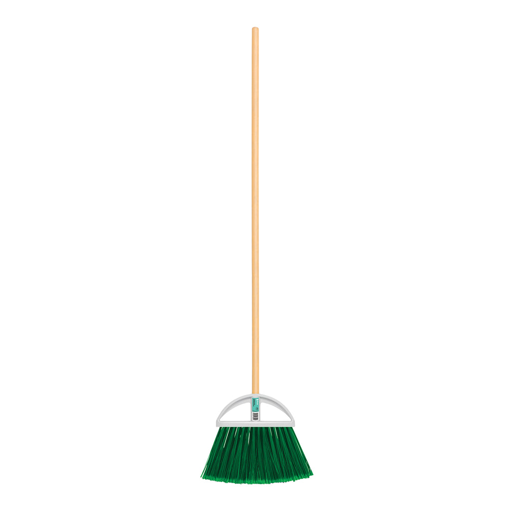 Escoba Grande Tipo Abanico, Cerdas De PVC, Bastón De Madera, Klintek 57052