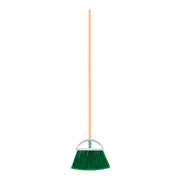 Escoba Grande Tipo Abanico, Cerdas De PVC, Bastón De Madera, Klintek 57052