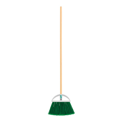 Escoba Grande Tipo Abanico, Cerdas De PVC, Bastón De Madera, Klintek 57052