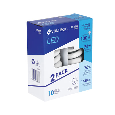 Pack 2 Lámparas Espiral T4 24 W Luz De Día, Blíster, Volteck 46850
