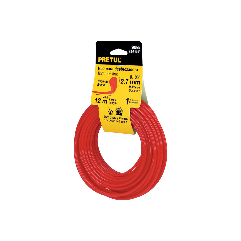 Rollo De Hilo Para Desbrozadora, 2.7 mm x 12 m, Pretul 20025