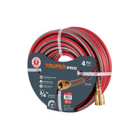 Manguera 1/2" Super Reforzada 4 Capas 25 m Conexiones Metal, Truper 19793