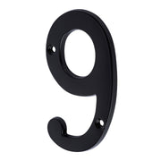 Número 9 De Latón Sólido 4", Negro,  Hermex 47862