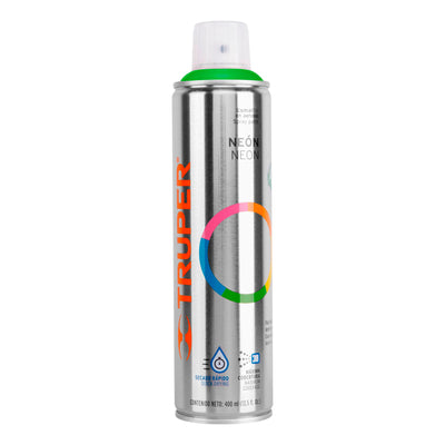 Pintura En Aerosol, Verde Neón, Bote Esbelto, 400 ml, Truper 19073