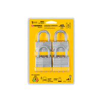 Candados Laminados, 40mm, Blíster 4  Pzs, Hermex 20507