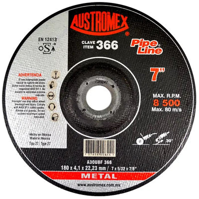 Disco Abrasivo para Desbaste de 7 x 5/32 x 7/8 Autromex 366