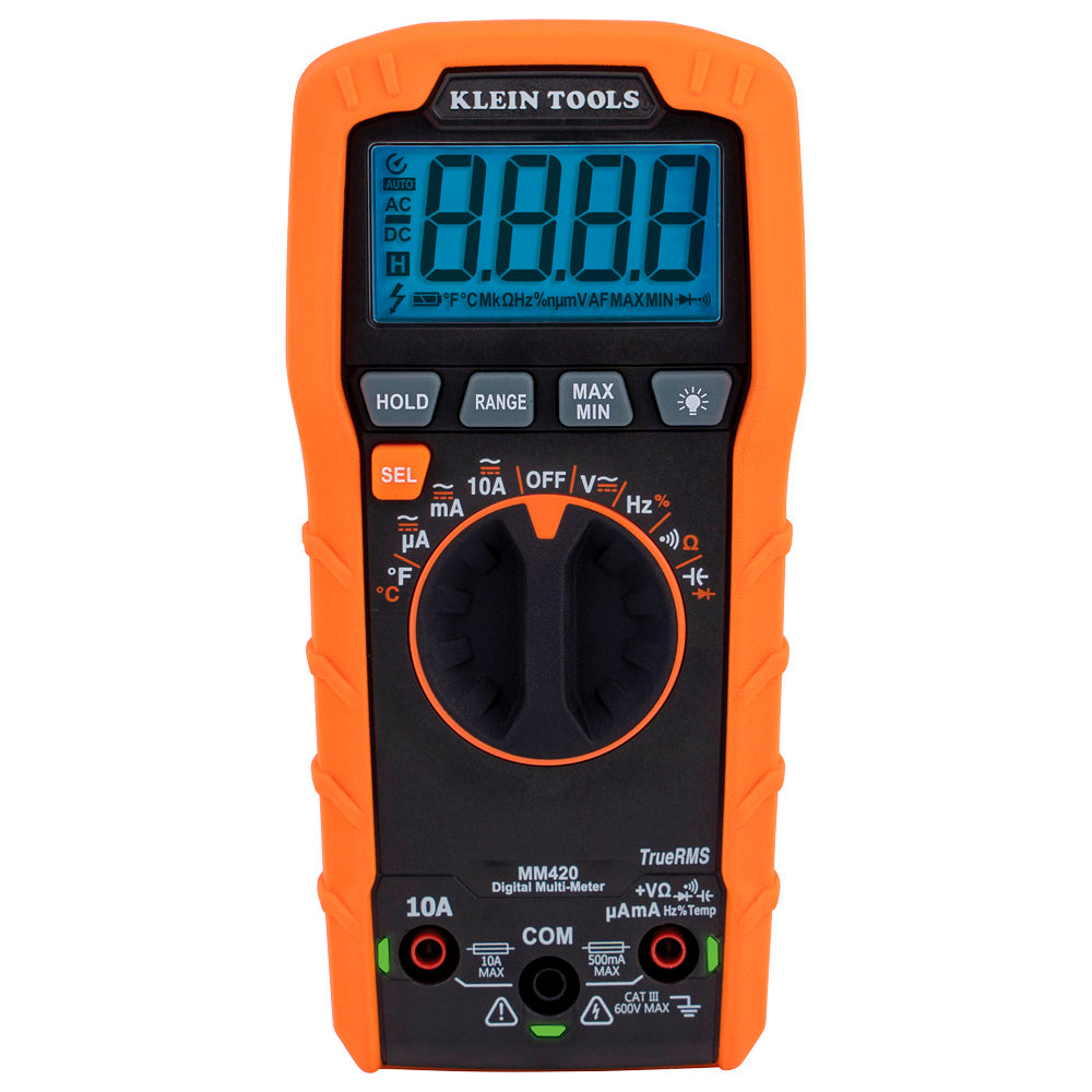 Multímetro Digital, De Rango Automático Con TRMS, 600 V, Temperatura, Klein Tools MM420