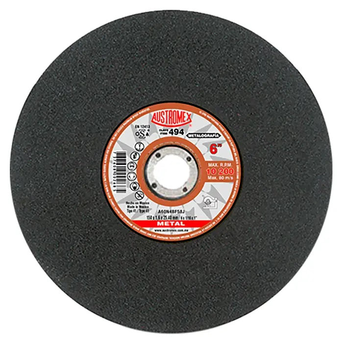 Disco Abrasivo para Corte de 6 x 1/16 x 1 Austromex 494