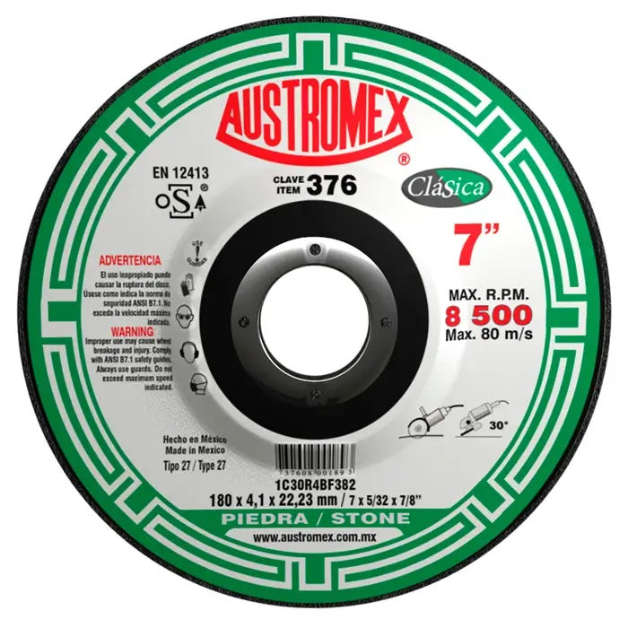 Disco Abrasivo para Desbaste y Corte Concreto de 7 x 5/32 x 7/8 Austromex 376