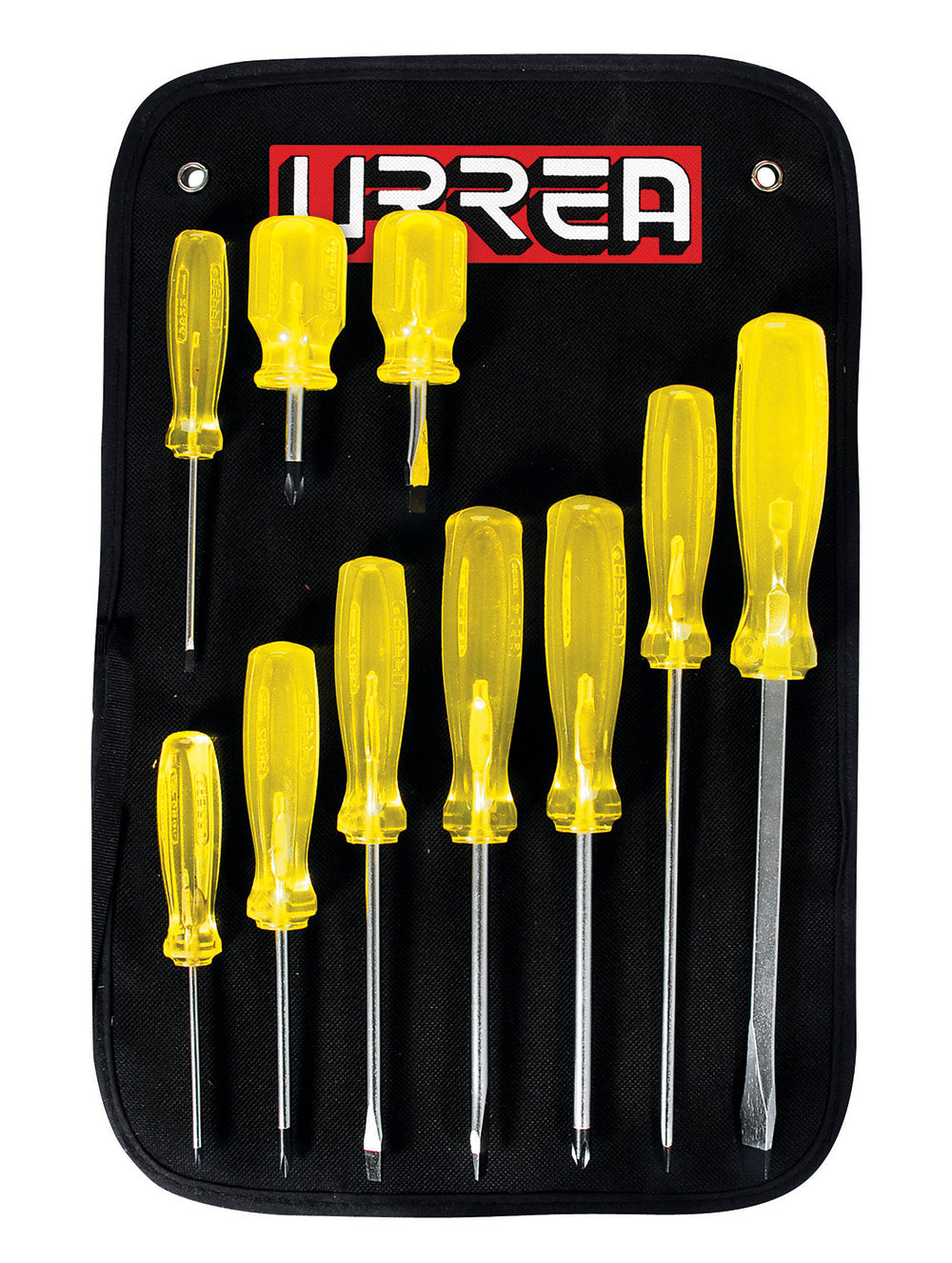Juego de 10 Desarmadores Ámbar Combinado Urrea JBUD02