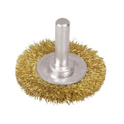 Carda circular ondulada alambre delgado 4" x 0.30 mm con zanco 1/4" Surtek C564