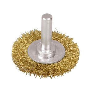 Carda circular ondulada alambre delgado 4" x 0.30 mm con zanco 1/4" Surtek C564