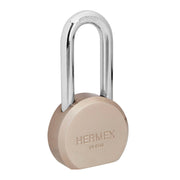 Candado Redondo, 65mm, Gancho Largo, Llave De Puntos, Blister, Hermex 43337
