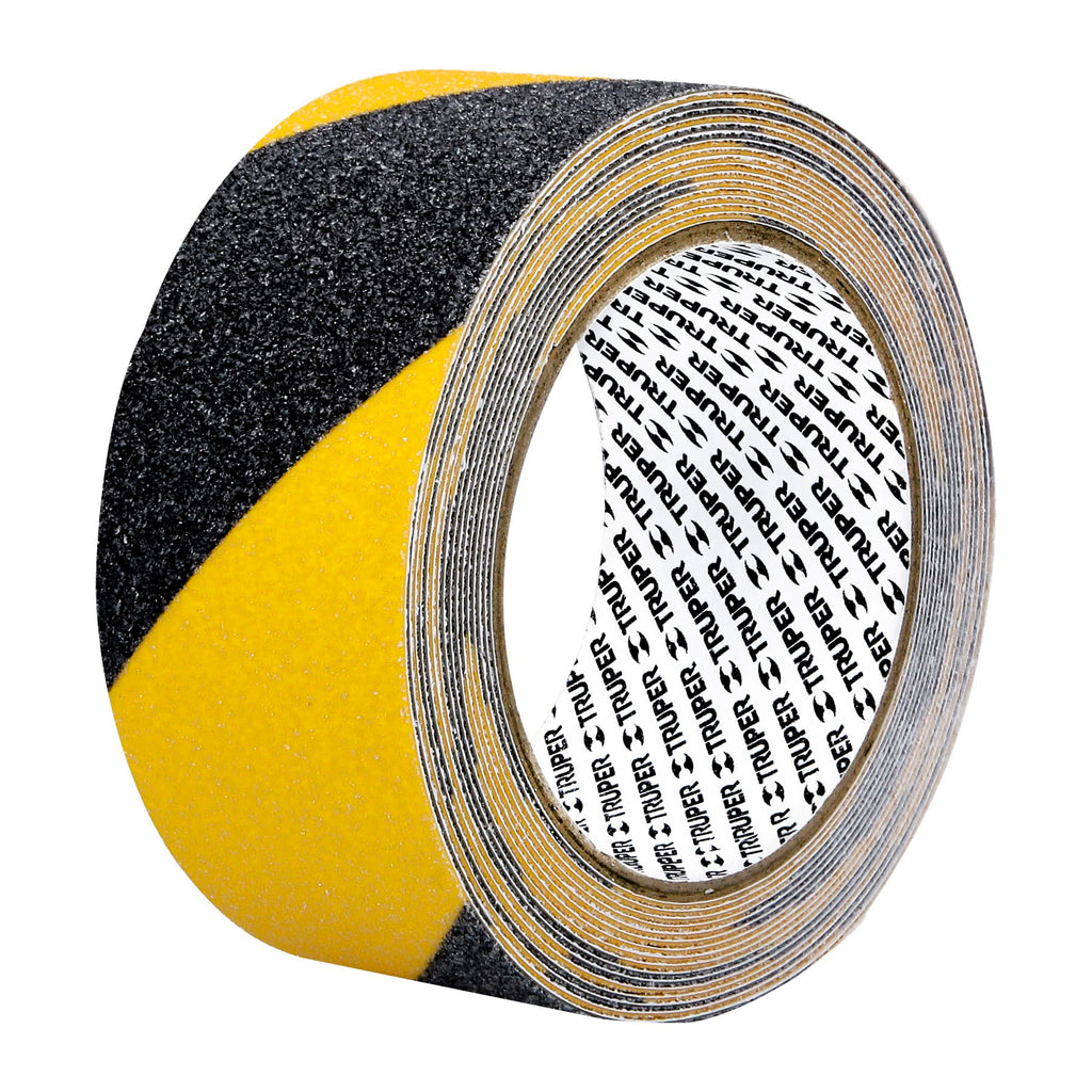 Rollo 5m De Cinta Antiderrapante Ama/Negra 50mm C/Abrasivo, Truper 101448