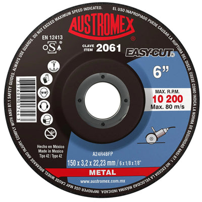 Disco Abrasivo para Corte de Metal de 5-7/8 x 1/8 x 7/8 pulg. Austromex 2061