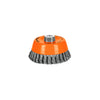 Carda Copa 5" Alambre Trenzado Grueso, Eje 5/8"-11, Truper 11542