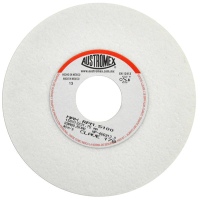 Rueda Abrasiva Grano 80 Blanca de 6 x 1/2 x 1-1/4 Austromex 178