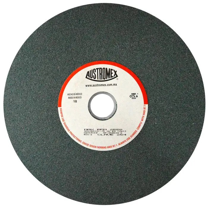 Rueda Abrasiva Grano 60 para Esmerilar Verde de 12 x 2 x 1-1/4 Austromex 254