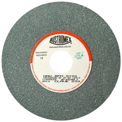 Rueda Abrasiva Grano 100 para Esmerilar Verde de 6 x 1 x 1 Austromex 233